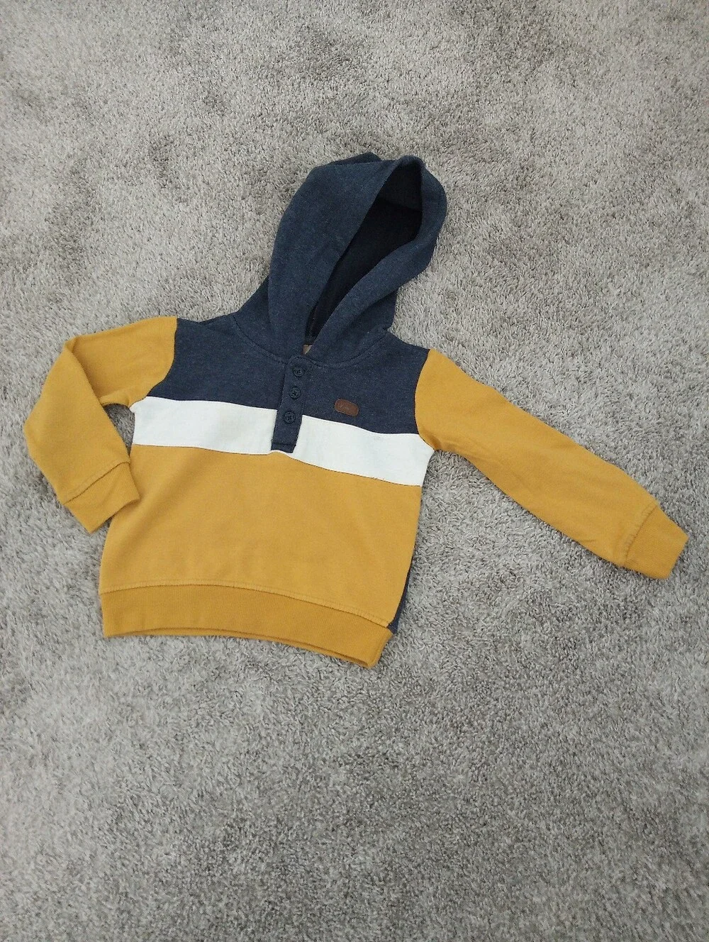 Lee Boys Three-Piece Hoodie, Tee & Joggers - Navy, Mustard & White - Size 2T